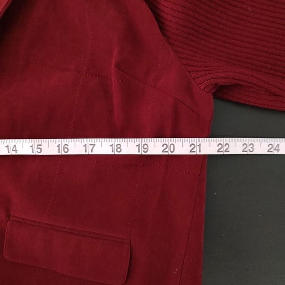 Talbots Sz.10 Jacket Woman’s Red Button Up Long Sleeves Are Wool Blend - Picture 5 of 8